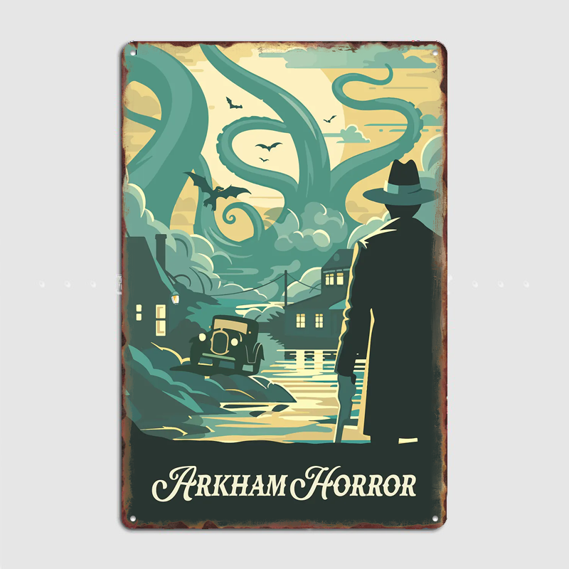 Board Game Horror - لافتة معدنية مستوحاة من لعبة آركهام