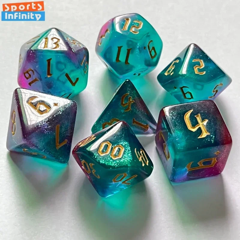Board Game Font - 7 قطعة من النرد متعدد السطوح