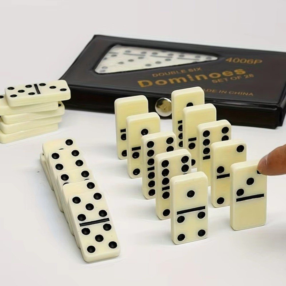 Board Game For 2 People - مجموعة دومينو مزدوجة من 28 قطعة،