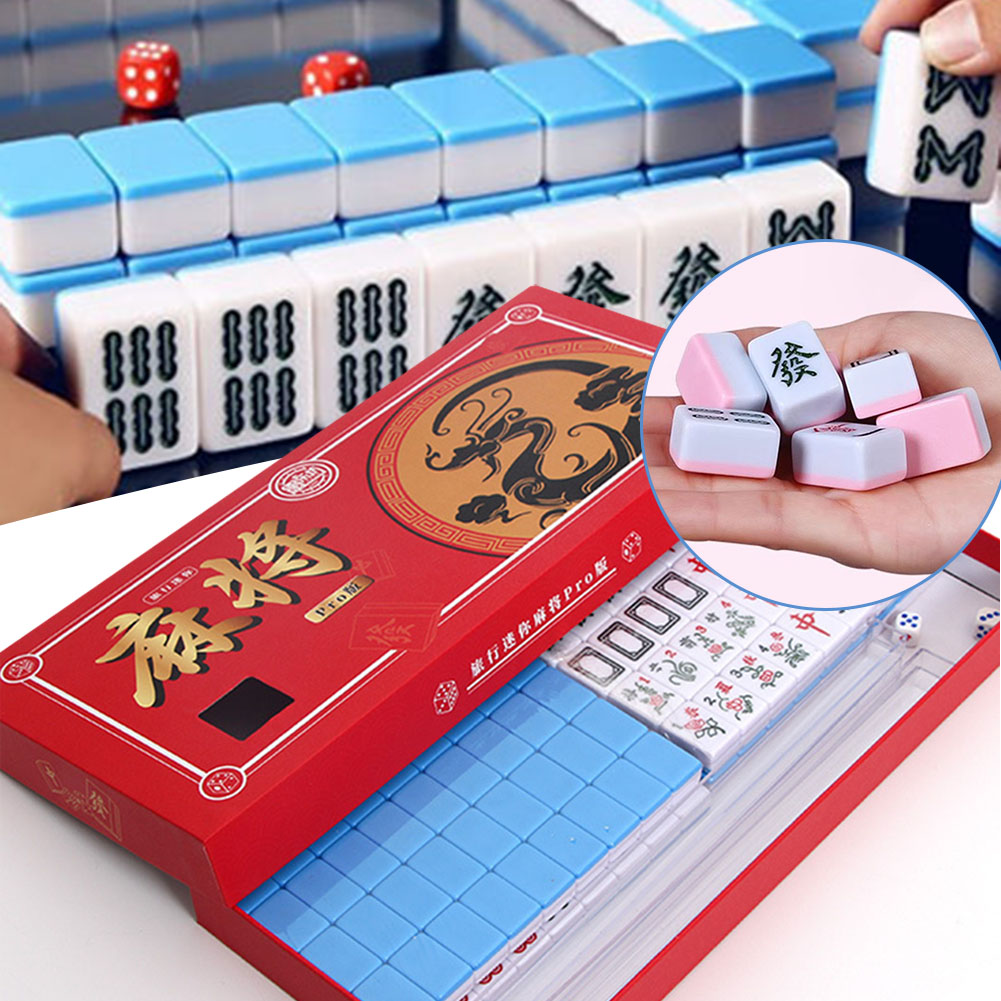 Board Game Zone - مجموعة ما جونغ صغيرة محمولة للسفر