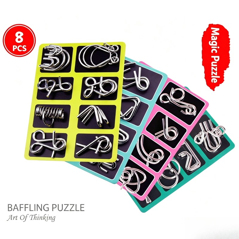 مجموعة ألغاز معدنية من 8 قطع،  - مراجعة Board Game Zone وسعره